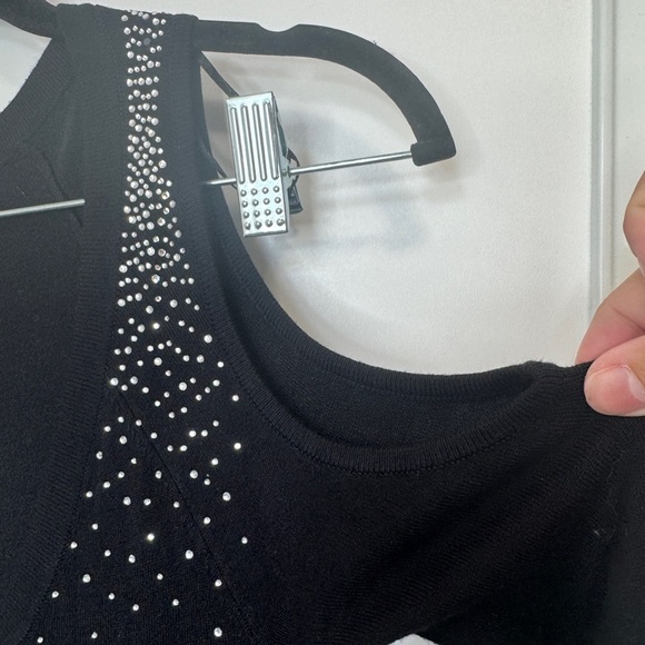 Guess 3/4 Sleeve Sydney Sparkle Dress Black - Picture 6 of 12